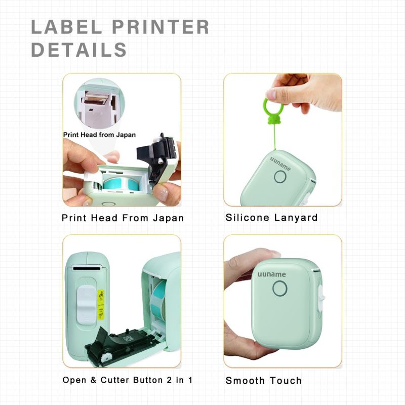 Marklife Mini Portable Sticker Thermal Bluetooth Barcode Label Printer-P12