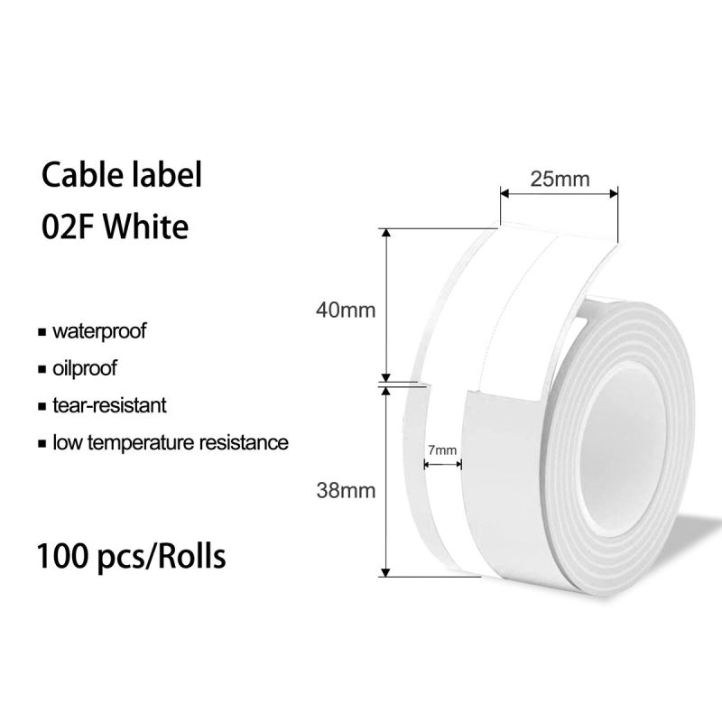 Marklife-P50 Printable Cable Labels Paper-25x78MM -100 Thermal Labels-056