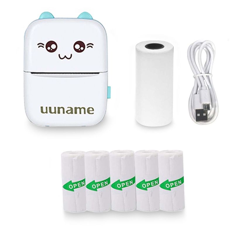 Uuname Portable BT Mini Pocket PhotoThermal Printer & 5 Sticker Paper-C9SE