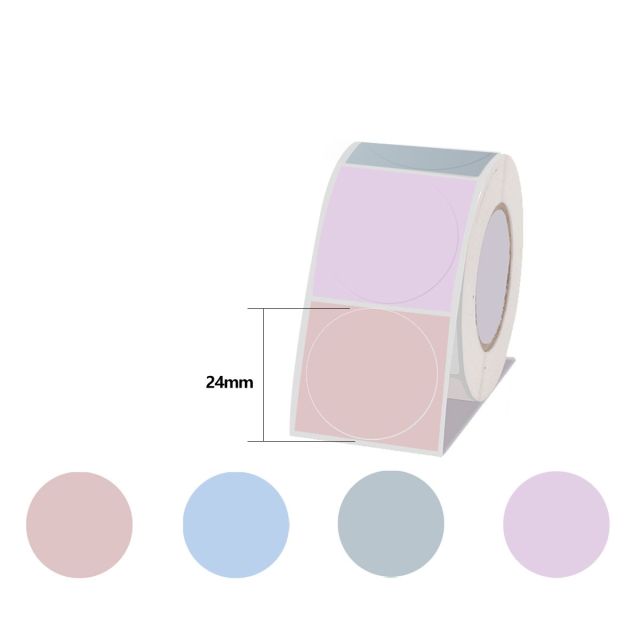 Marklife P50 Round Colorful Thermal Label Paper -24x24mm 260 Labels-037