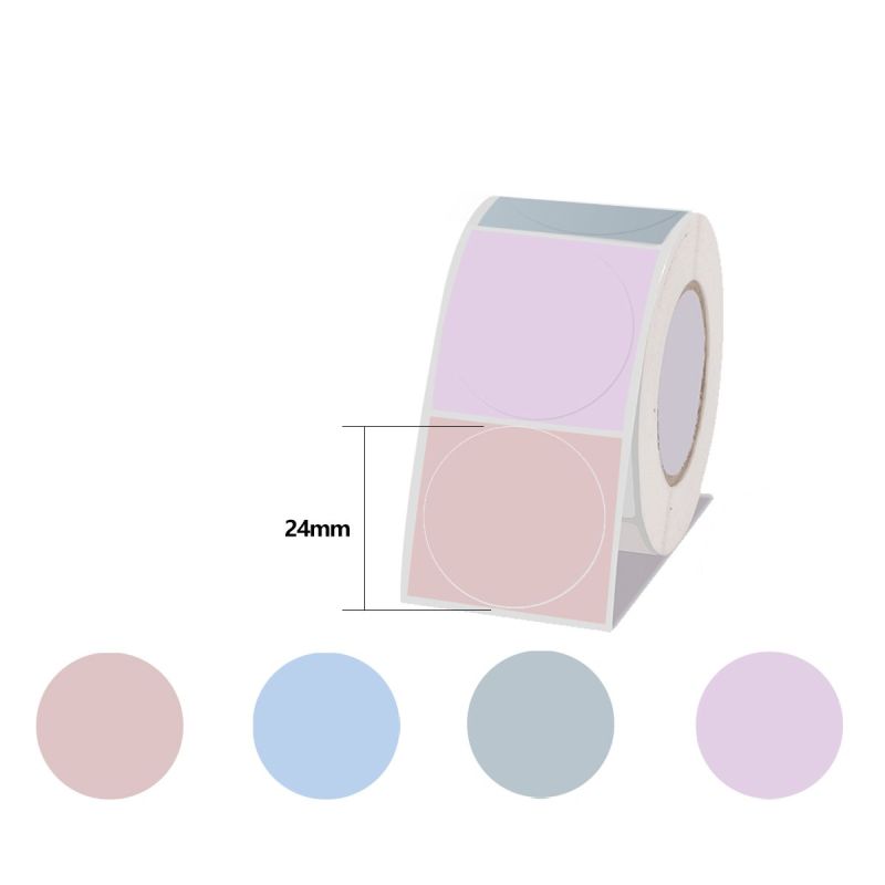 Marklife P50 Round Colorful Thermal Label Paper -24x24mm 260 Labels-037