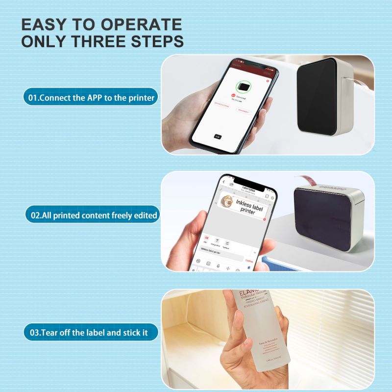 Marklife Mini Portable Sticker Thermal Bluetooth Barcode Label Printers-P15