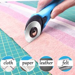45mm Rotary Cutter For Fabric Cutter Roller with 1 Cutting Mat & 2 Blades - 811