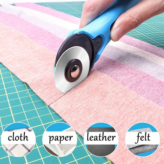 45mm Rotary Cutter For Fabric Cutter Roller with 1 Cutting Mat & 2 Blades - 811