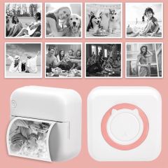 Portable Bluetooth Mini Thermal Printer & 5 Rolls Self Adhesive Paper-C15SE