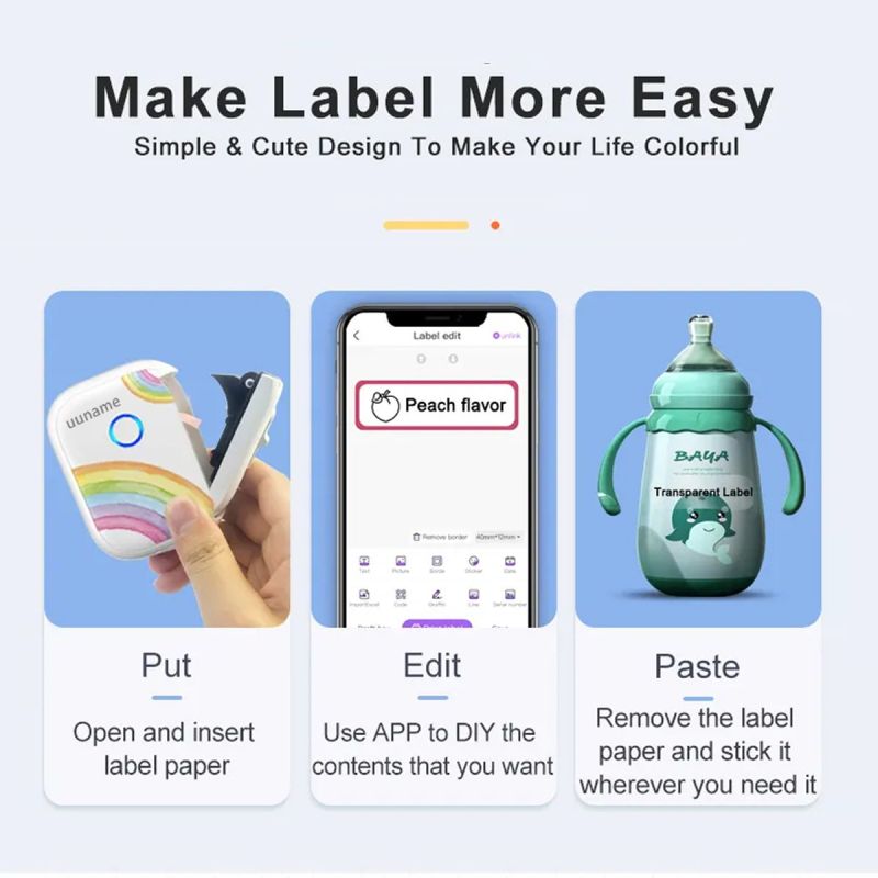 Marklife Mini Portable Sticker Thermal Bluetooth Barcode Label Printer-P12