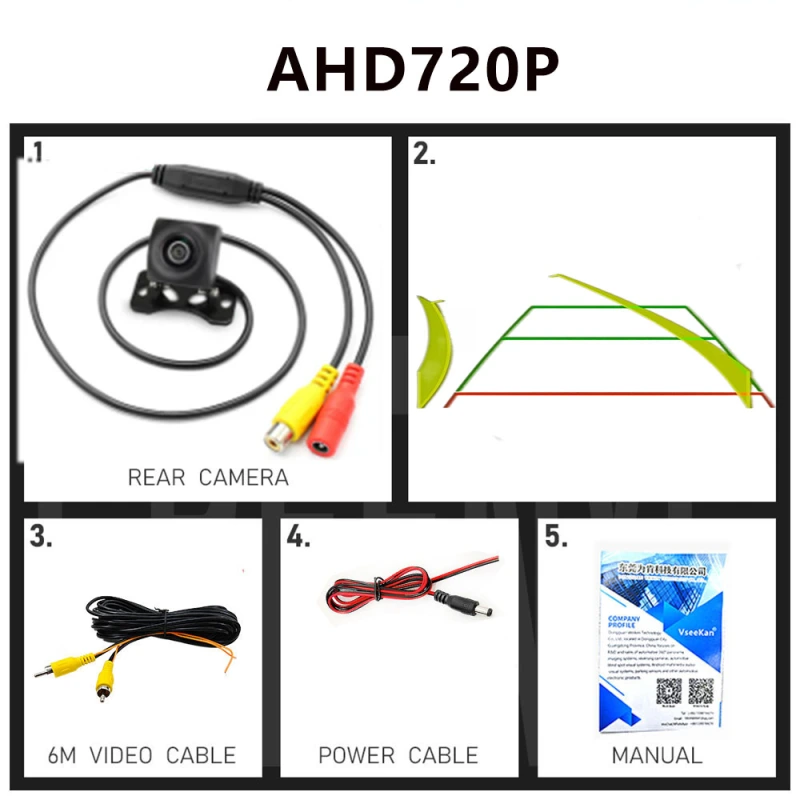 Car Reverse Camera HD Night Vision Wide Angle Rear View Parking Camera Waterproof CCD LED Auto Backup Monitor Color Image