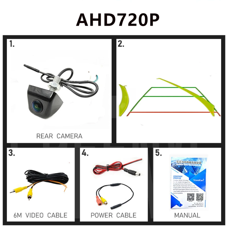 Car Reverse Camera HD Night Vision Wide Angle Rear View Parking Camera Waterproof CCD LED Auto Backup Monitor Color Image