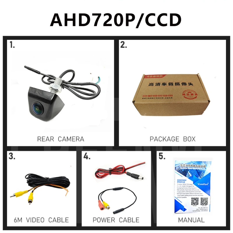 Car Reverse Camera HD Night Vision Wide Angle Rear View Parking Camera Waterproof CCD LED Auto Backup Monitor Color Image