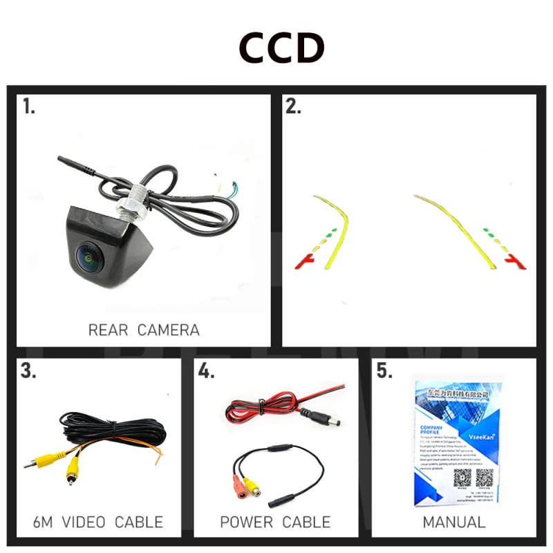 Car Reverse Camera HD Night Vision Wide Angle Rear View Parking Camera Waterproof CCD LED Auto Backup Monitor Color Image