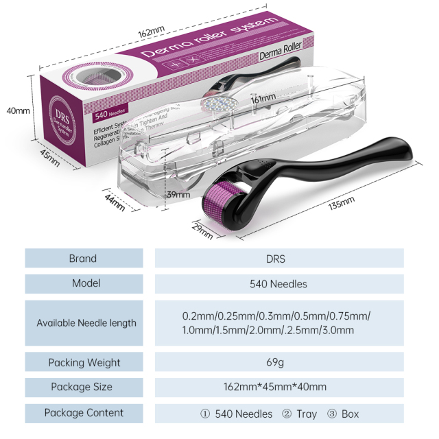 DRS540 microneedling roller (Black handle+ purple head)