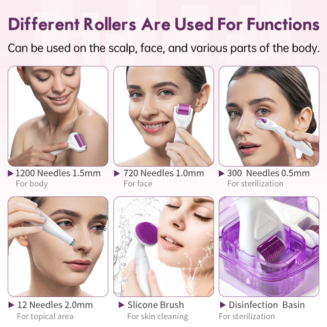 Derma roller sets DRS 6 in 1 micro needle derma roller kit for skincare beauty tools for home use