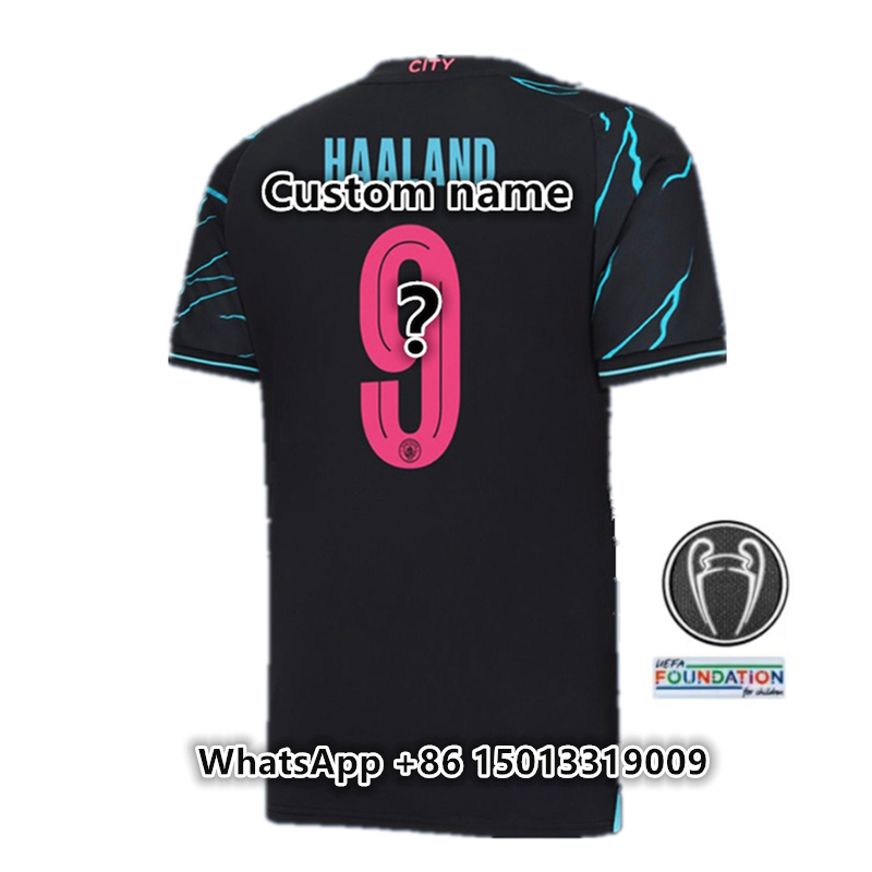 Manchester Citie 23/24 Haaland Fans Version Mens Kids Football Kit Sets Man Citie Home Away Third Away Soccer Jerseys De Bruyne men kids