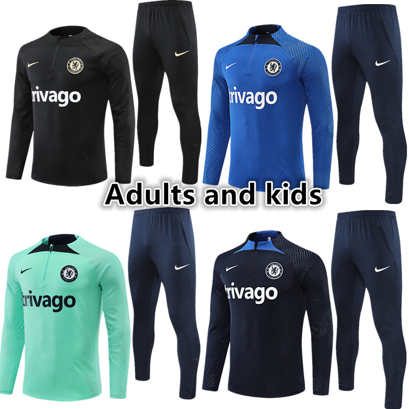 adult and kids jackets 23 24 Chelsea Men's Football training Jersey Jacket Kit Men's and Children's football tracksuit Jogging 2023 2024 Chelsea