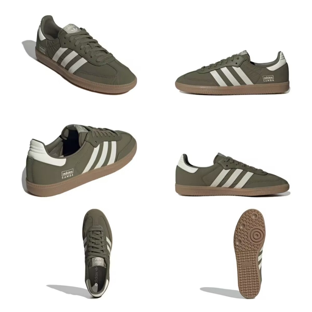 Adidas1 Beige green Samba OG German training shoes Shamrock retro couple casual shoes for men and women summer casual small white shoes