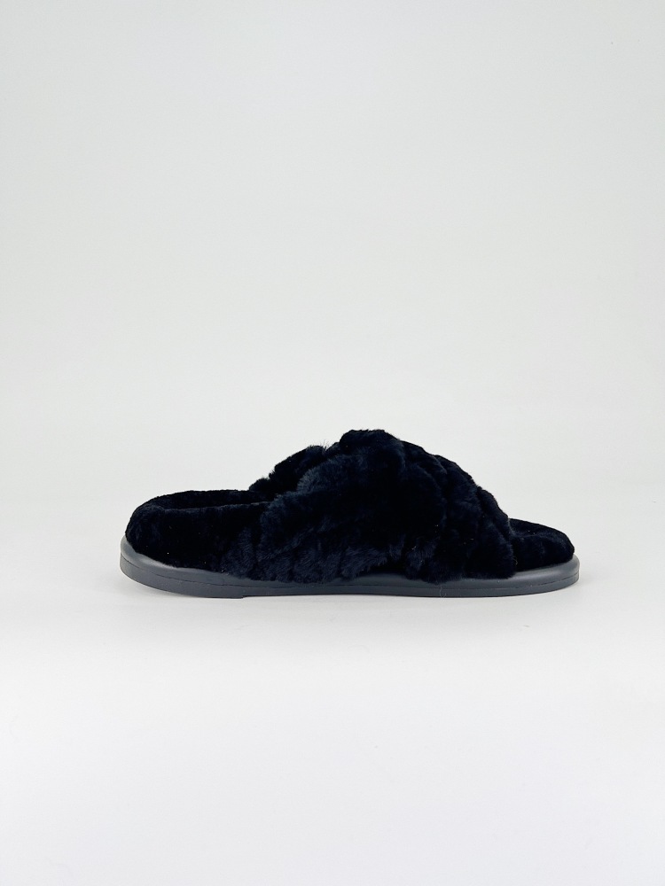 35-41 LOUIS VUITTON light luxury items Louis Vuitton 2024ss The latest autumn/winter new arrival ~ Fluffy shoes semi-mop winterbreak comfert flat slippers LV metal letter button for indoor and outdoor wear