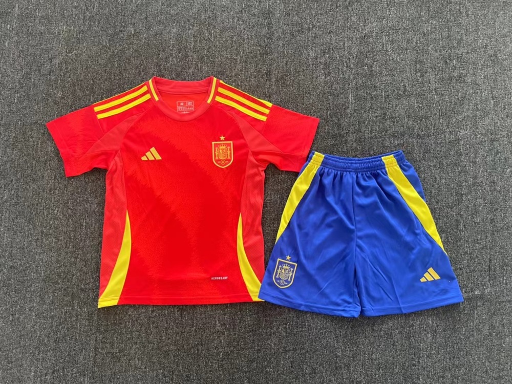 + socks Adult + kids Kit 24 25 Spain jersey adult football shirt children's wear soccer jersey Football jersey 2024 Spain soccer jersey kids + Adult kit children