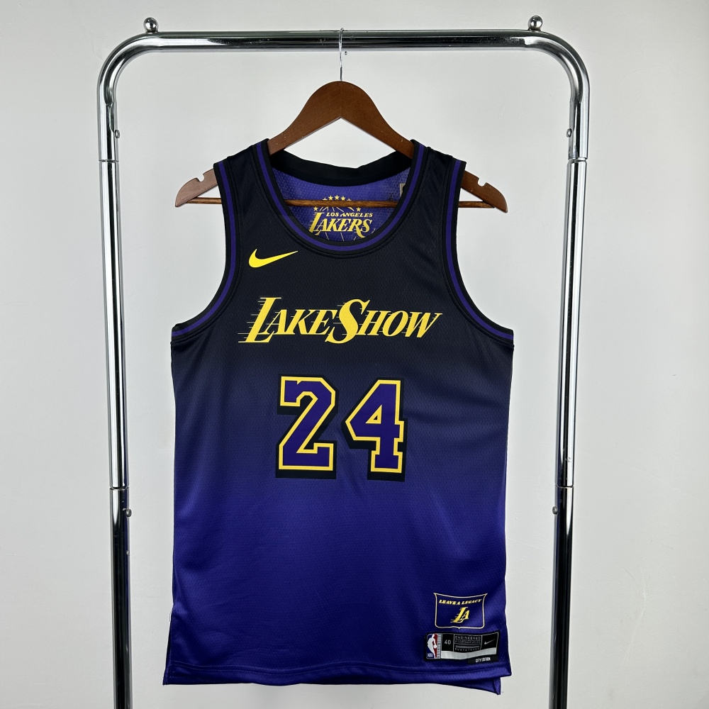 NBA Season 25 Lakers City version No. 24 Bryant NBA