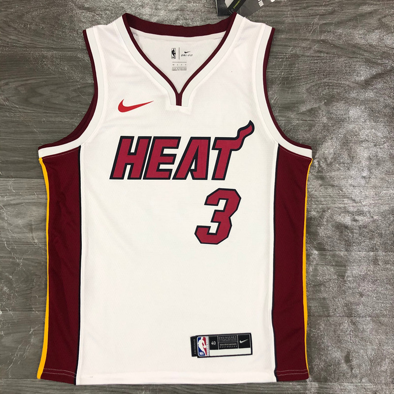 NBA Heat V-neck white No. 3 Wade NBA