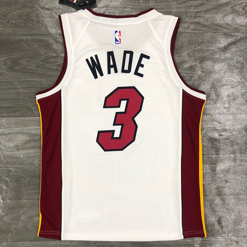 NBA Heat V-neck white No. 3 Wade NBA