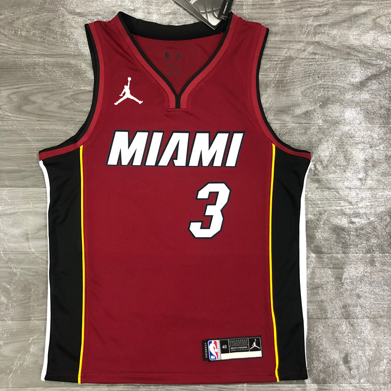 NBA 21 season Heat Jordan theme V-neck date red No. 3 Wade NBA