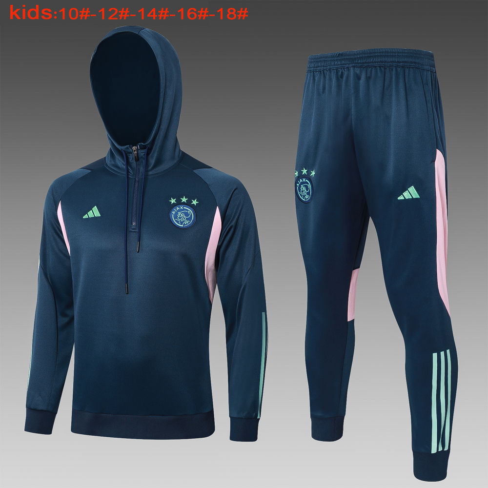 Size 10-18 kids jackets 23 24 ajax Training jacket  Child Football soccer training Jersey Jacket Kit 2024  ajax Football training jacket football tracksuit Jogging kit