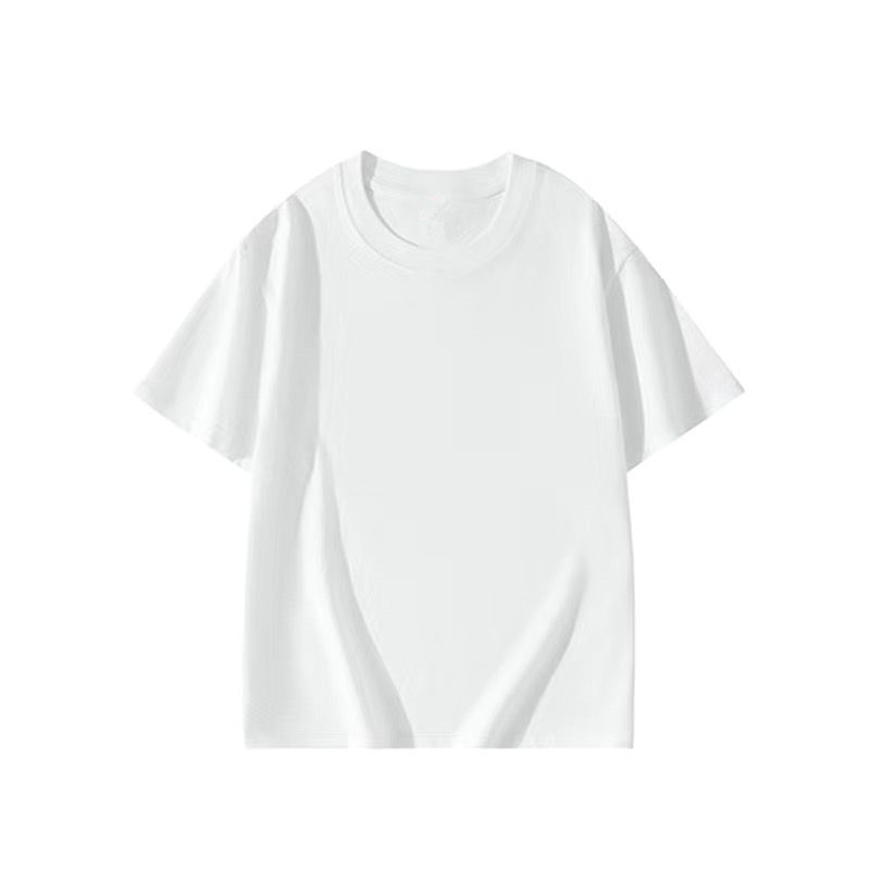 100% cotton short sleeve T-shirt men's solid color loose Xinjiang cotton round neck with men's T-shirt shirt 1/2