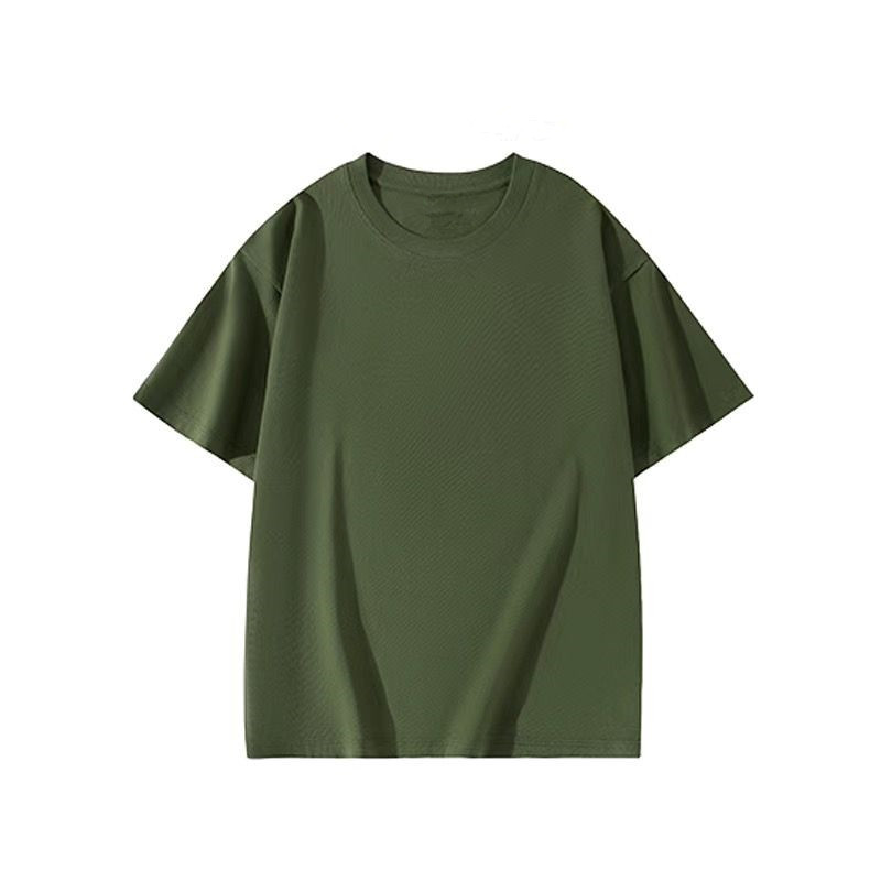 100% cotton short sleeve T-shirt men's solid color loose Xinjiang cotton round neck with men's T-shirt top