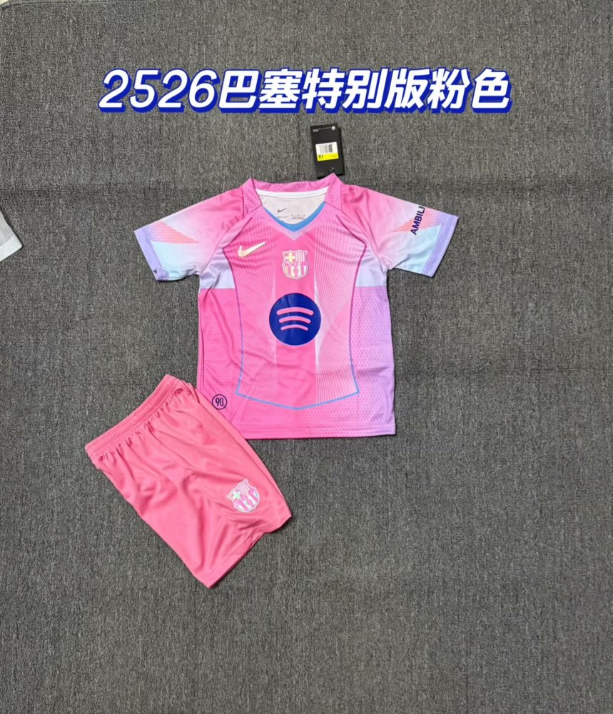 + socks Adult + kids Kit 2025 2026 Barcelona jersey adult football shirt children's wear soccer jersey Football jersey 2025 Barcelona soccer jersey kids + Adult kit children