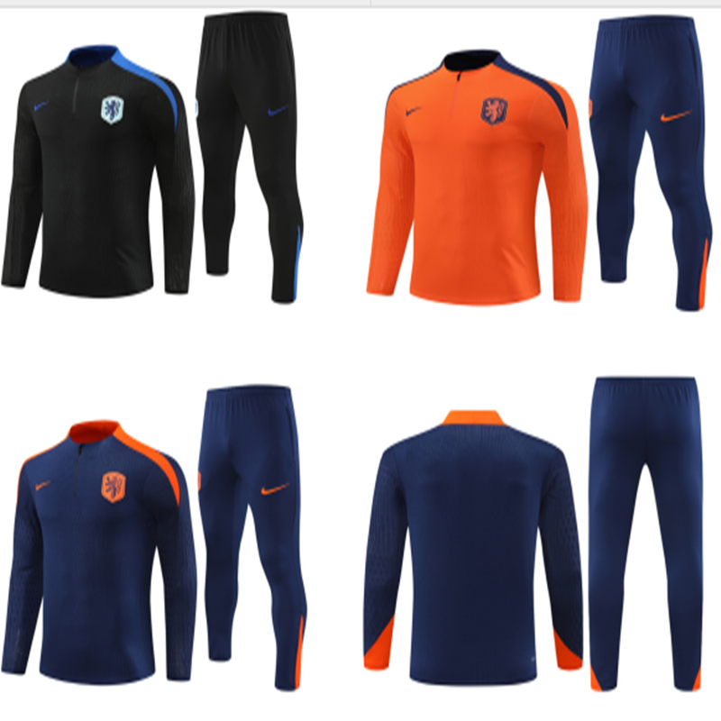 Size 10-2XL kids Adult Training suit 2024 2025 2026 Netherlands Training jacket Child Football soccer training Jersey Jacket Kit 2024 2025 Netherlands Chelsea Football training jacket football tracksuit Jogging kit