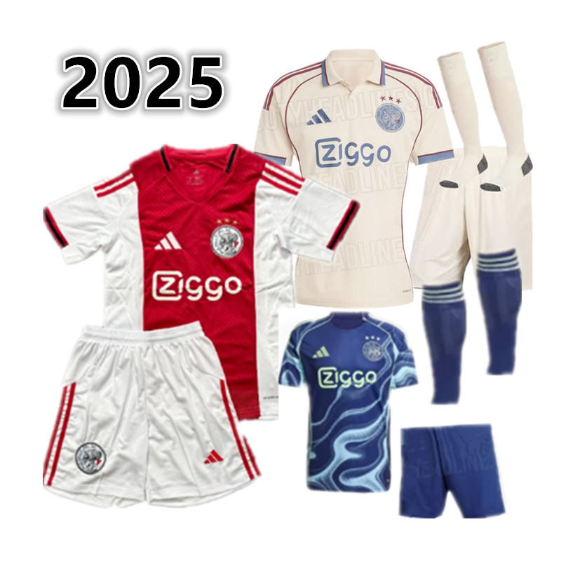 + socks Adult + kids Kit 2025 2026  Ajax jersey adult football shirt children's wear soccer jersey Football jersey 2025 26 Ajax soccer jersey kids + Adult kit children