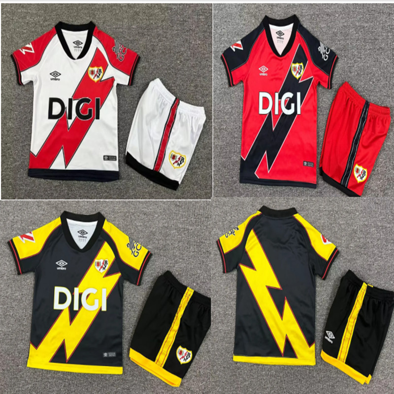+ socks Adult + kids Kit 2025 2026 Rayo Vallecano jersey adult football shirt children's wear soccer jersey Balecano Football jersey 2025 Rayo vallecano soccer jersey kids + Adult kit children