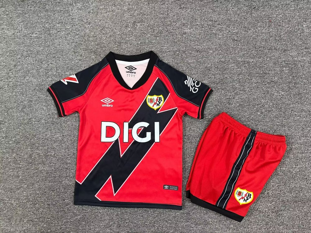+ socks Adult + kids Kit 2025 2026 Rayo Vallecano jersey adult football shirt children's wear soccer jersey Balecano Football jersey 2025 Rayo vallecano soccer jersey kids + Adult kit children