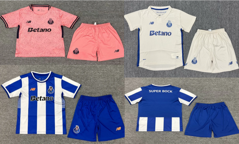 + socks kids Kit  25 26 Porto jersey adult football shirt children's wear soccer jersey Football jersey 2025 2026 Porto soccer jersey kids  kit children