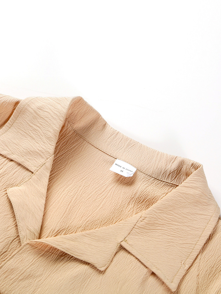 New men's linen short-sleeved shirt suit linen summer loose casual cotton and linen cardigan shirt shorts