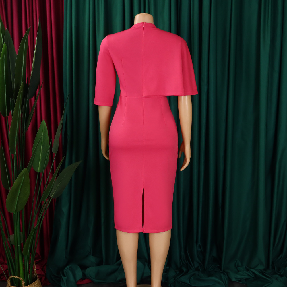 Women's new style Tongle solid color hip-hugging professional pencil skirt African dress