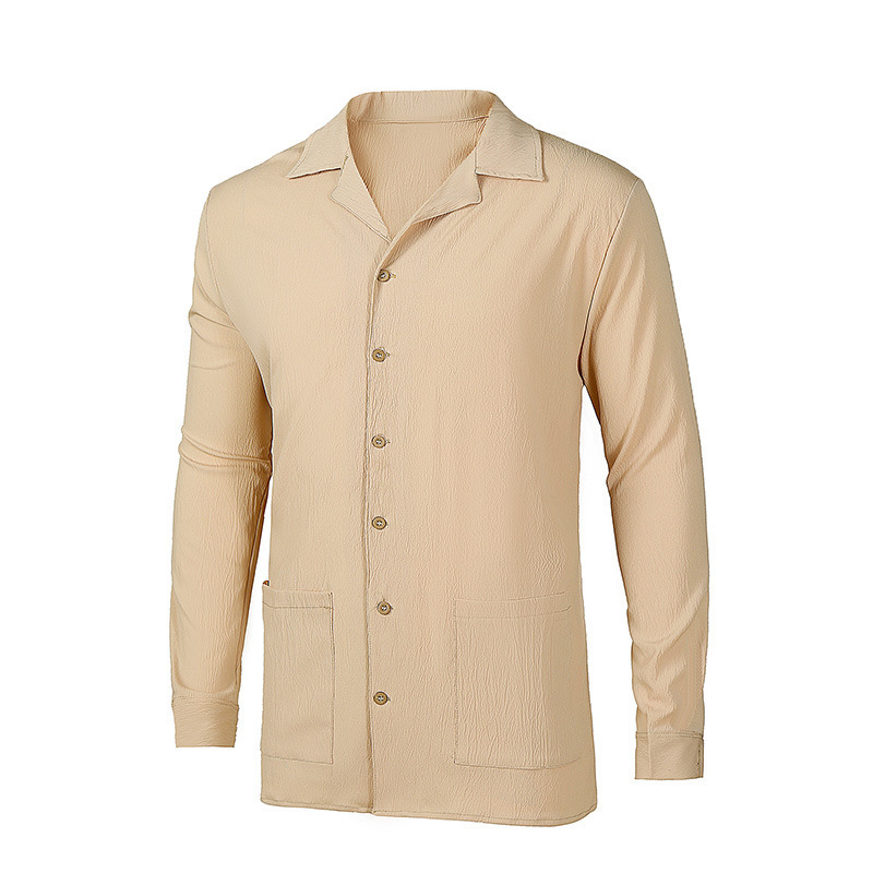 New men's linen short-sleeved shirt suit linen summer loose casual cotton and linen cardigan shirt shorts
