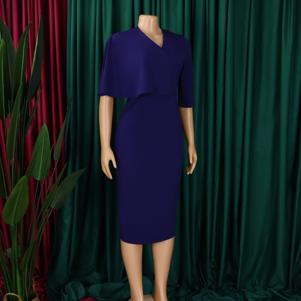 Women's new temperament hip-hugging professional pencil skirt Tongle solid color dress