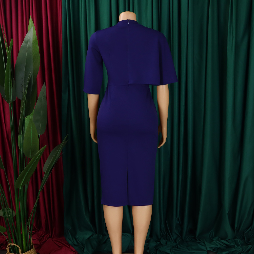 Women's new temperament hip-hugging professional pencil skirt Tongle solid color dress