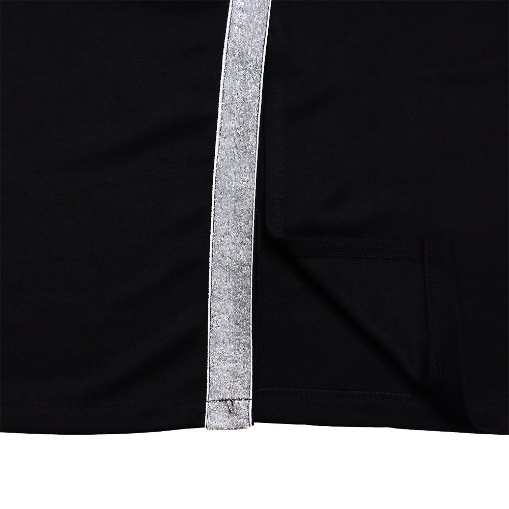 2024 Summer New Short Sleeve Package Hip Tight Temperament Tongle Split Bright Edge Foreign Trade Dresses