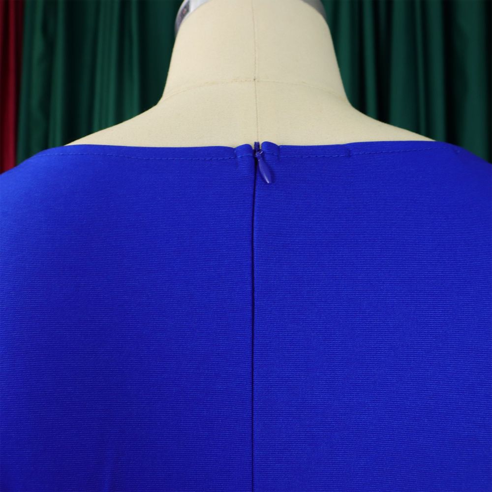 2024 new long-sleeved round neck strap solid color A-line skirt dress