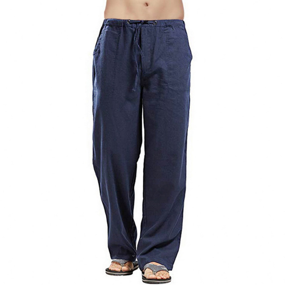 Loose-fitting linen pants for men