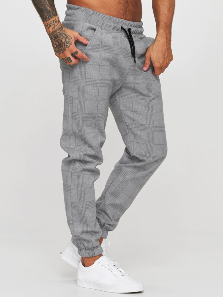 Checkered 3D digital printed sports casual pants fitness leggings pants