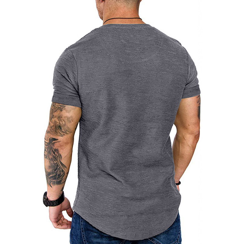 2024 new men's bamboo cotton T-shirt fashionable round neck casual short-sleeved T-shirt men's tops