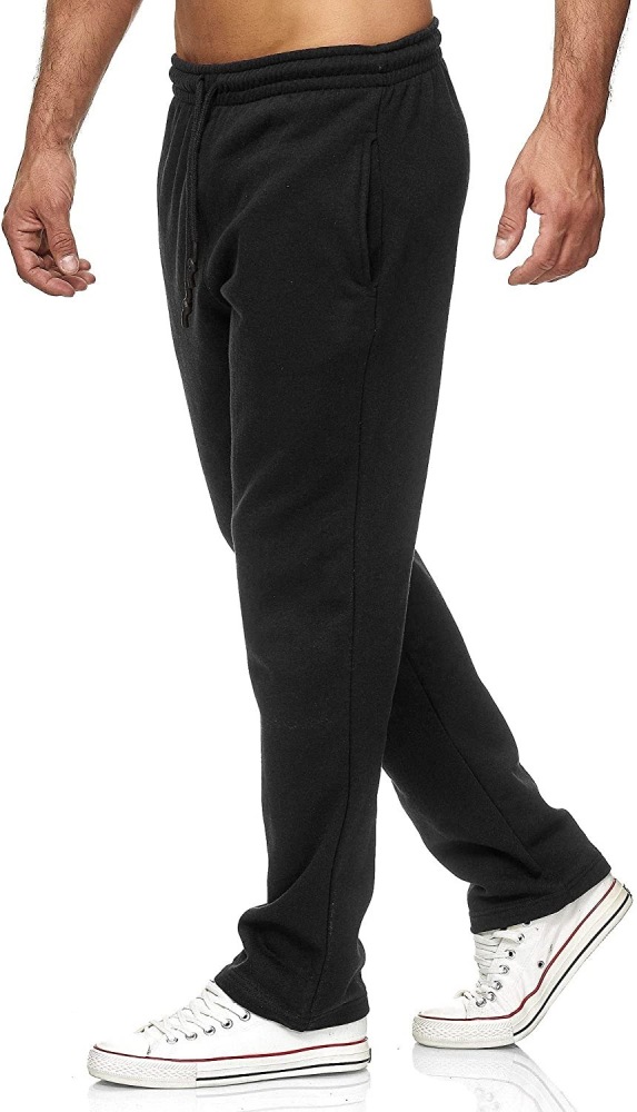Autumn and winter men's fashion casual pants solid color brushed plus fleece casual sports pants