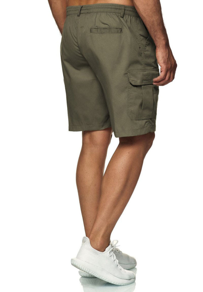 Men's pants summer men's cargo shorts loose men's cargo pants three-quarter pants multi-pocket casual pants for men