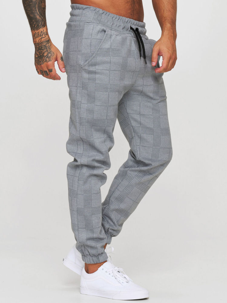 Checkered 3D digital printed sports casual pants fitness leggings pants