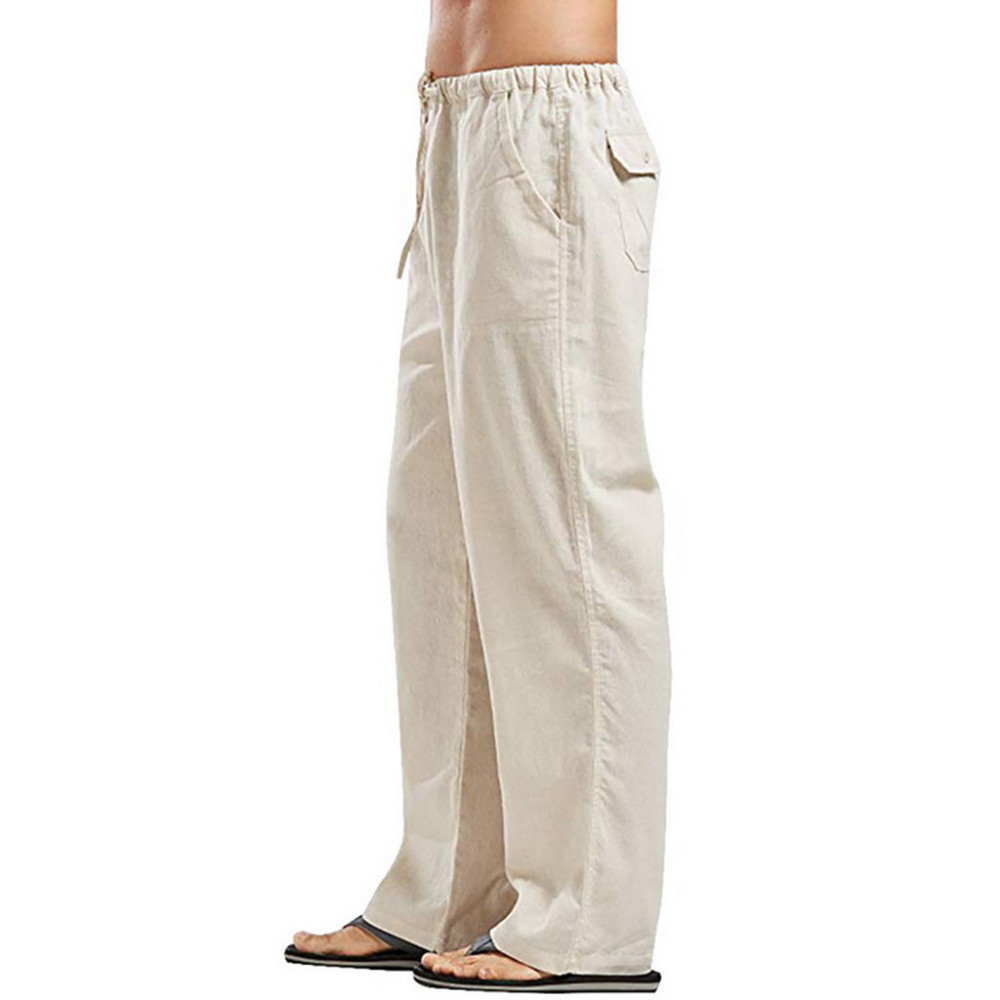 Loose linen trousers for men