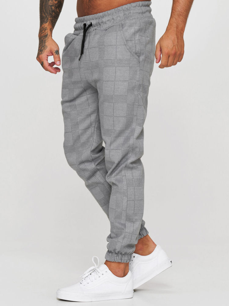 Checkered 3D digital printed sports casual pants fitness leggings pants