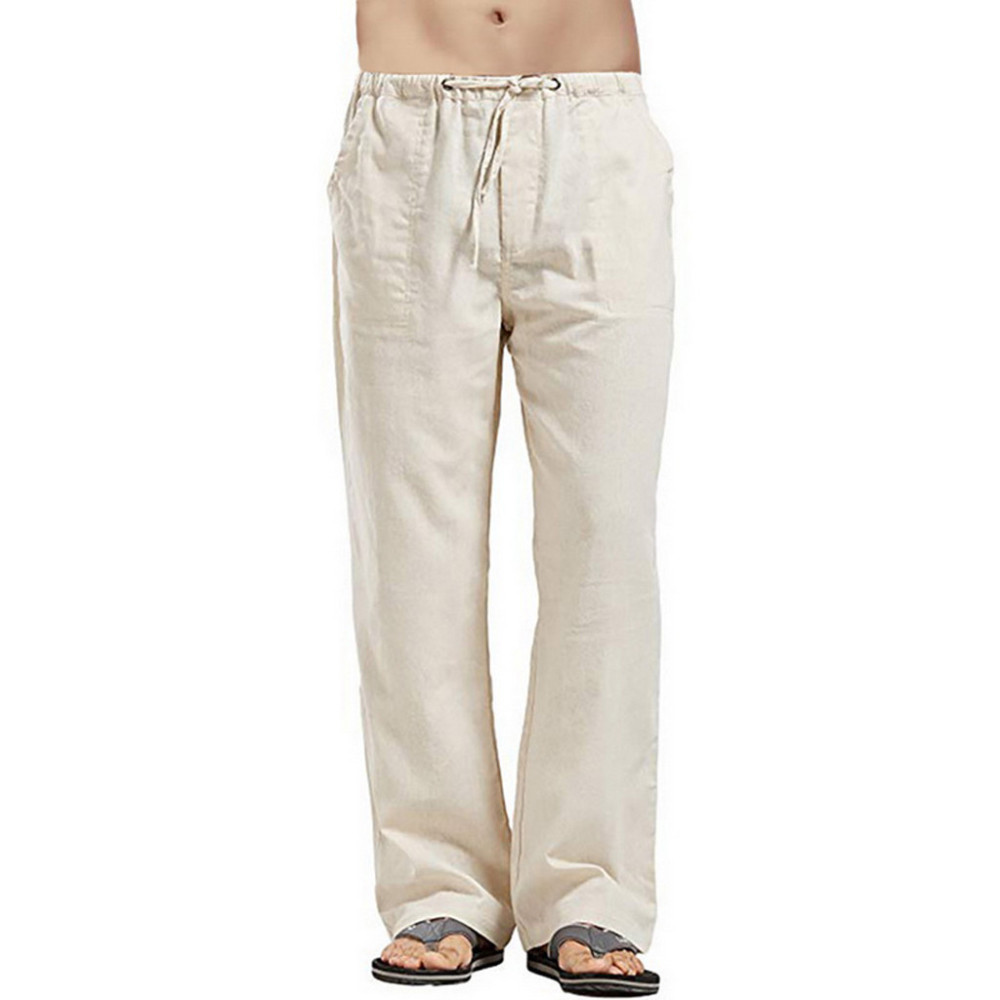 Loose linen trousers for men